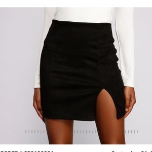 Faux suede mini skirt